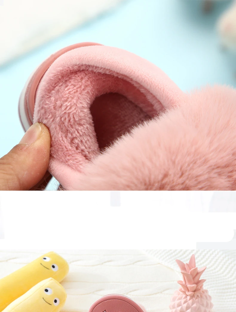Детская домашняя обувь; хлопковые тапочки; сезон осень-зима; домашние тапочки для детей; удобная меховая обувь для маленьких девочек