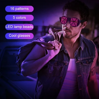 

5pcs Glowing Glasses 2020 LED Dynamic Light Glasses Anime 16 Kinds Patterns Party Nightclub KTV Shutter Glasses Party Suplies