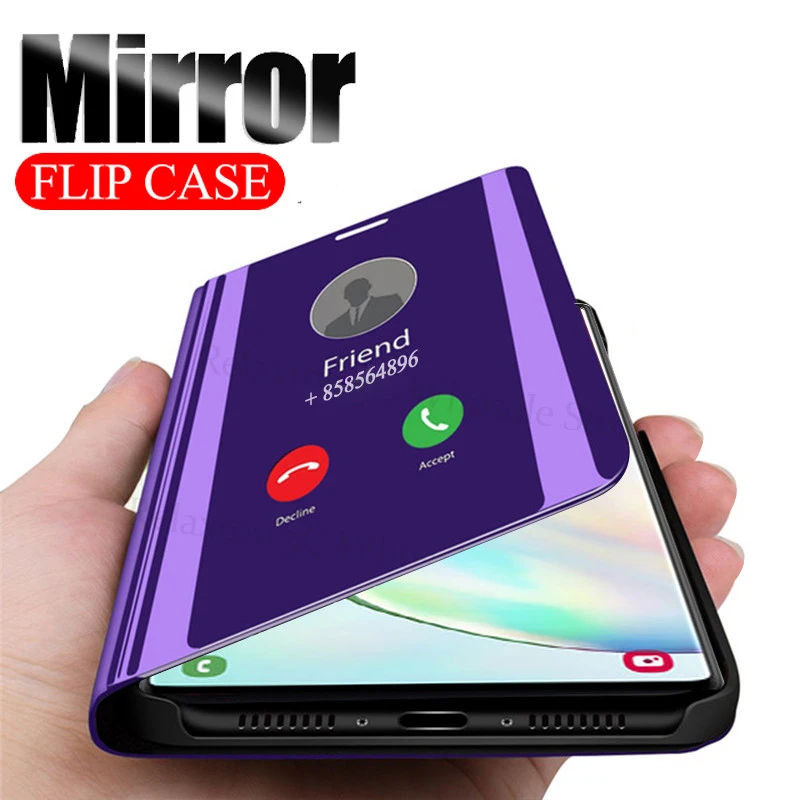 

Mirror Flip Case For samsung galaxy note 10 pro s10 5G s8 s9 plus note 8 9 stand phone cover on the sumsung s 10 10+ funda coque