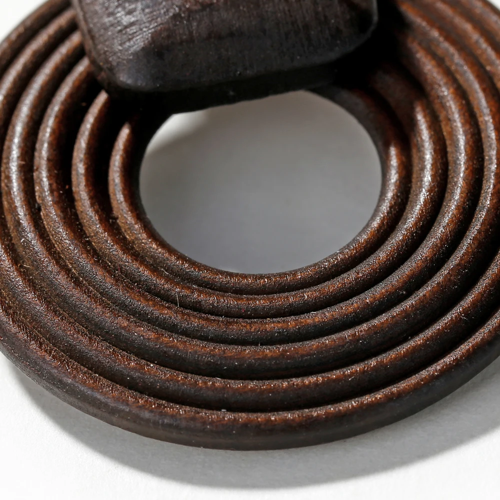 XIYANIKE New Wooden Earrings Ethnic Wood Geometric Round Drop Earrings Vintage Brown Korean Statement Earrings Fashion Jewelry