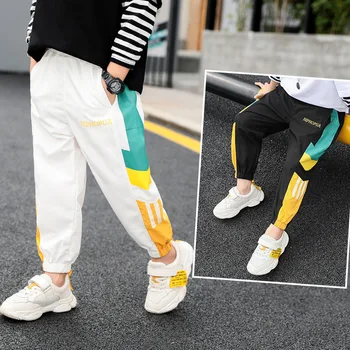 

Hip hop Boys Sweatpants Splice Pants Casual Trousers Cargo Pants Elastic Waist Harem pants Kids Children Clothes Streetwear 2020