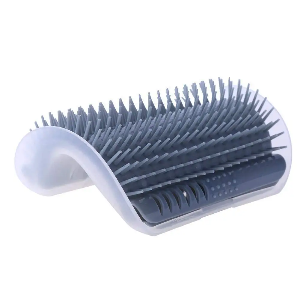 

Cat Self Groomer With Catnip Corner Massage Brush Grooming Comb Toy Tool Scratching Brush for Cats Grey 1PC