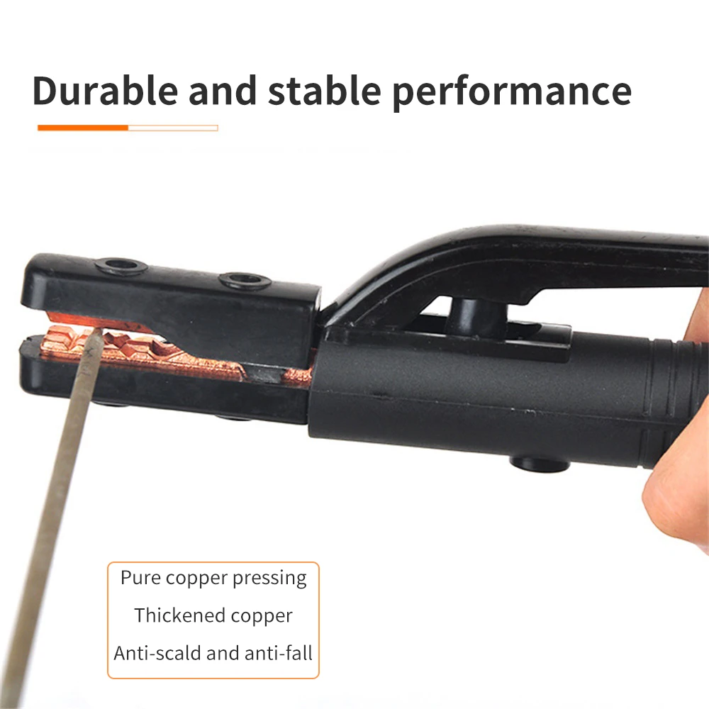 US 800A Welding Tongs Electrode Holder Copper Brass Clamp Rod Handle Accessories Non-slip Handle Clamp Tool Industry