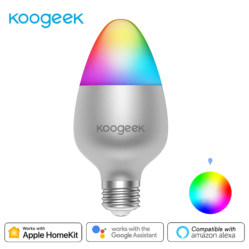 Koogeek 8W светодиоидная лампа с регулируемой яркостью Wifi светильник E26 умная