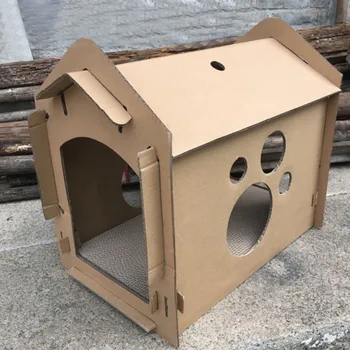 

Cute Pet Cats Corrugated Paper Carton House Japan Style Thicken Scratch Toys for Kitten Durable Scratch Board Cats Toys Supplies