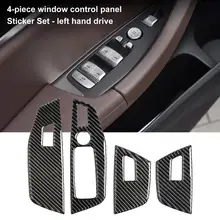 

Dust-proof 4Pcs Glossy Door Window Lift Button Panel Trim Sticker Carbon Fiber Panel Trim Sticker Decorative