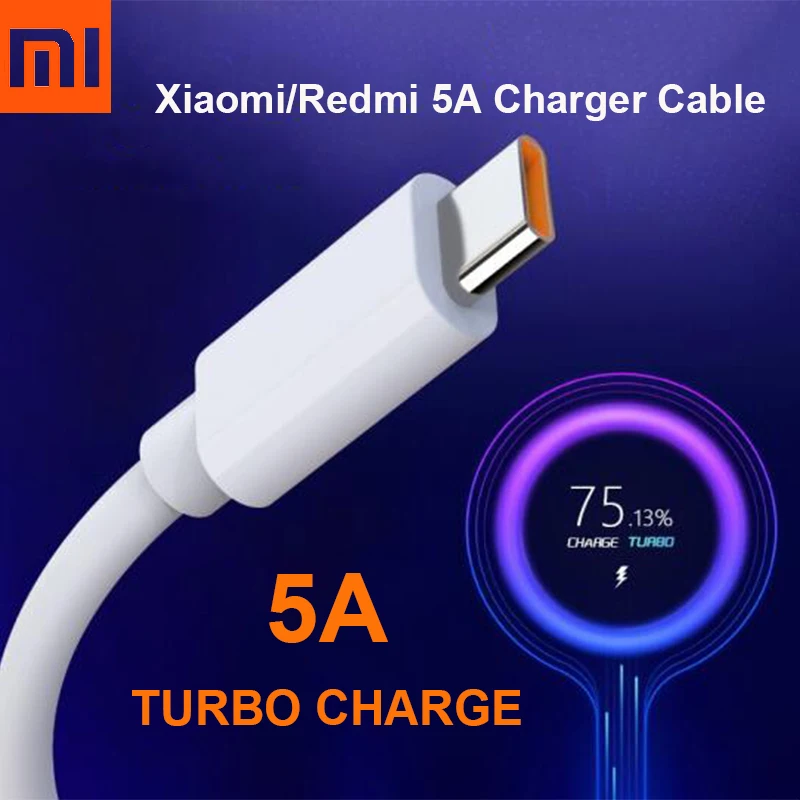 Оригинальный зарядный кабель Xiaomi 5A Turbo быстрая зарядка Тип C USB линия для Mi 11 10 9 Pro
