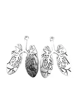 

10pcs Lungs charms pendant 39x30mm antique silver ornament accessories jewelry making DIY base material