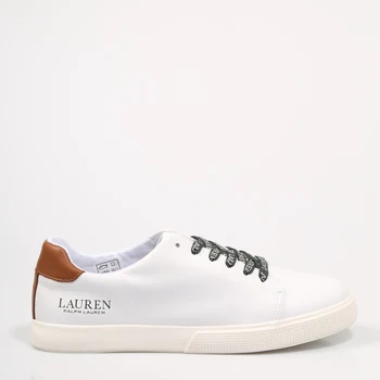 

POLO RALPH LAUREN SLIPPERS JOANA WHITE/TAN White piel Women-WHITE SNEAKERS Woman Casual Shoes Fashion 72440