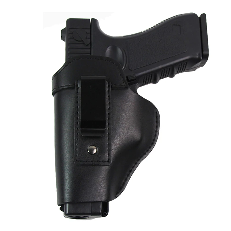 

Leather Gun Holster for Glock 17 18 19 22 26 Beretta M92 Sig Sauer P226 Cz 75 shadow Airsoft Pistols Concealed Holster Clip Case