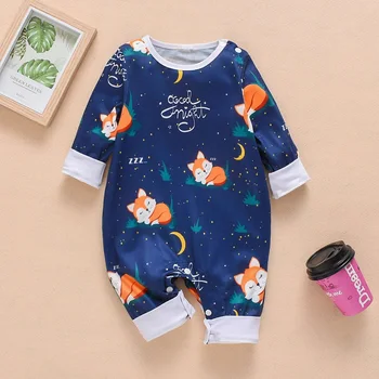 

New Born Kids Baby Boy Girl Long Sleeve Casual Infant Animal Cute Printed Cotton Hoddies Rompers Winter Romper Playsuit Clothes