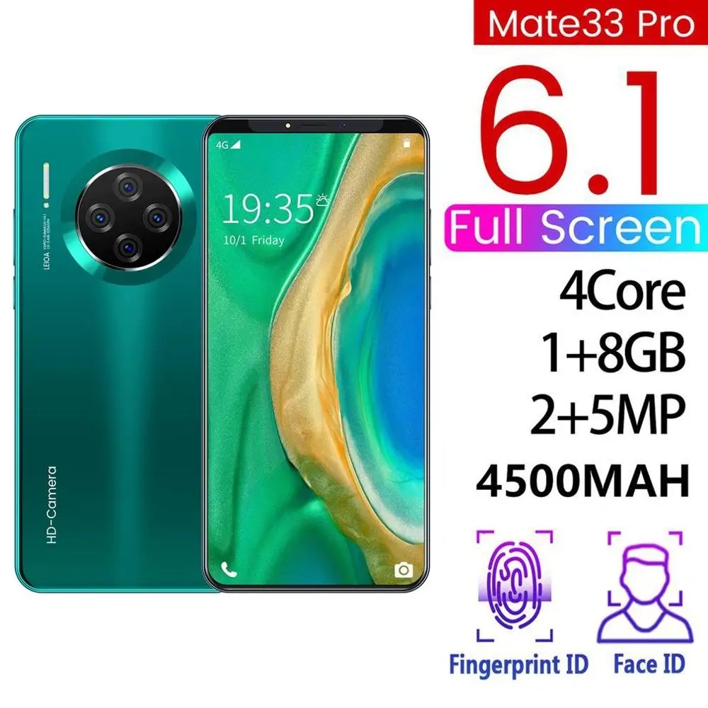 

phone Android Smartphone new for Mate33 Pro Big Screen Phone android Hd Display Hd Camera Streamline Fashion Shape Mobile Phone