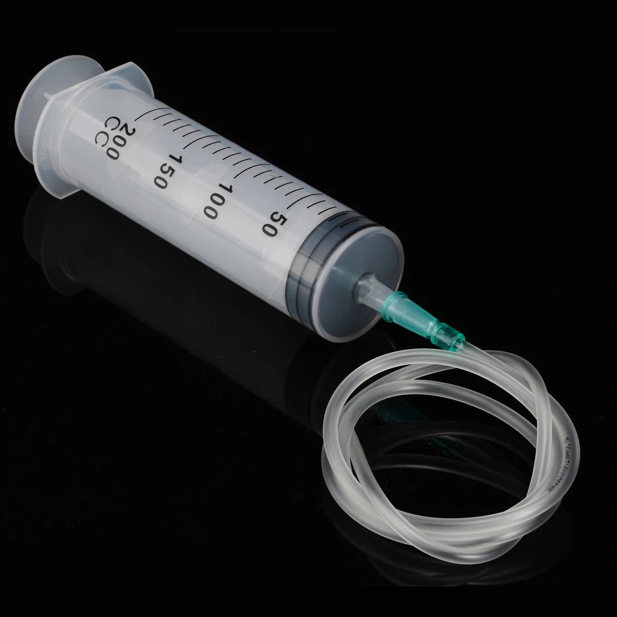 1 set 200ml Large Capacity Plastic Syringe Inlet Pump Oil Measuring + 1m Silicone Tube for Hydroponics Lab Medical Tool