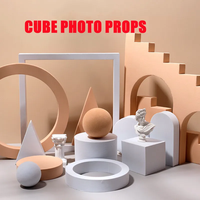 Cube Cylinder Photography Props Set Photocall Cosmetic and Jewelry Photo Studio and Merchant product shooting