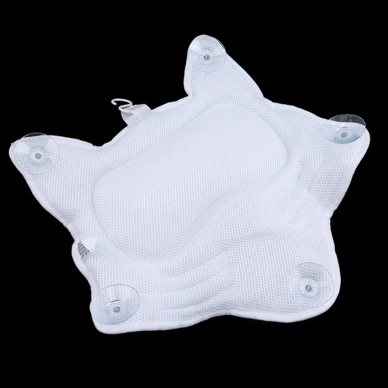5D Mesh Fox Bath Pillow Soft Bathtub Pillow With Backrest Suction Cup Neck Cushion Machine Washable Bathroom Accessories