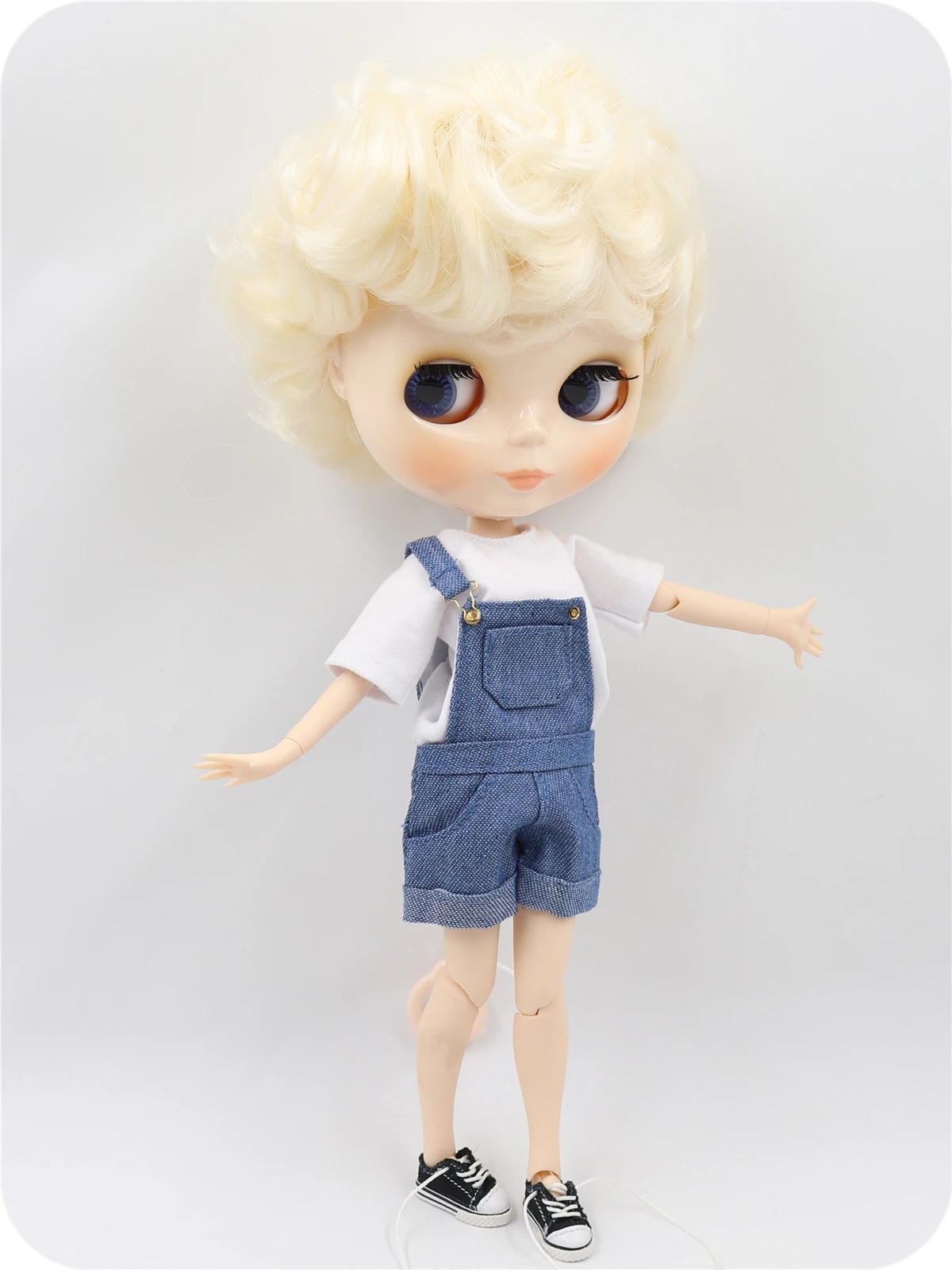 Neo Blythe Doll with Blonde Hair, White Skin, Shiny Cute Face & Custom Jointed Body 1