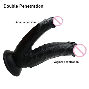 Big Double Dildos Double Penetration Vagina and Anus Soft Skin Feel Phallus Double Headed Penis Sex Toys for Women Masturbation 4