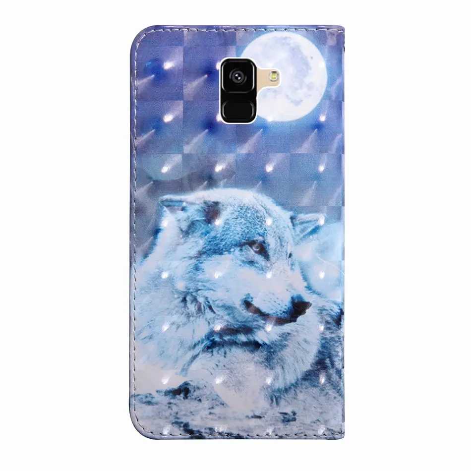Чехол книжка с котом кожаная рамка для Samsung Note 9 A5 A6 A6s A7 A8 Plus A9 2018 A530 A730 чехол