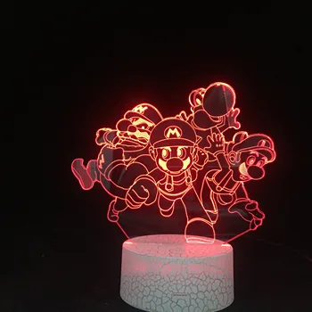 

Game Super Mario Bros Action Figure Desk Lamp 3D Bedroom Decorative Lamp Child Kids Baby Gift Nightlight Night Light LED Decor