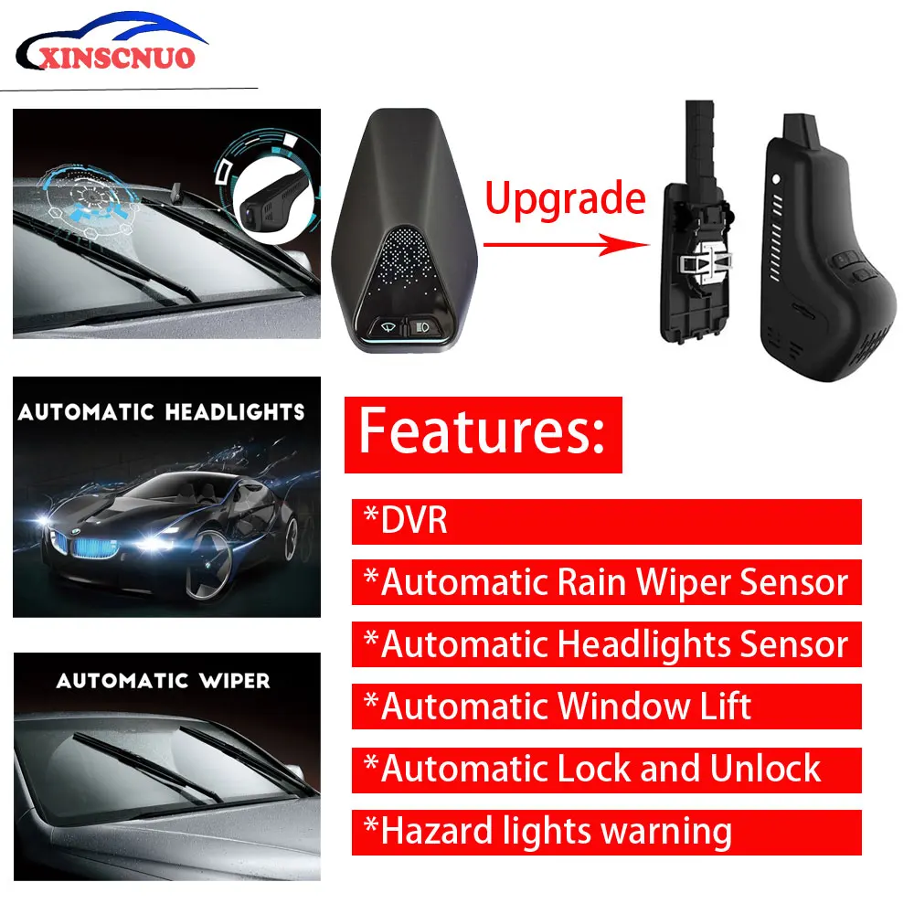 

Car HD DVR Auto smart wiper sensor and headlight sensor For Toyota Fortuner/Innova 2015-2019 Automatic driving assistant System