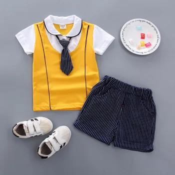 

ZWY196 Summer Boys Clothes Sets T-shirt+Shorts 2Pcs Outfit Toddldr Boys Clothes Children Clothing For Boy Sports Suit 3-10 Year