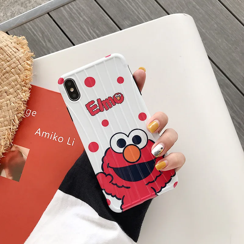 Retro Sesame Street Cookie Elmo cute Couple Phone case for iPhone 11 Pro MAX silicone Cover for iPhone XS MAX Case for coque iPhone 7 7 Plus 8 6S Plus X XR case tpu shell back cover