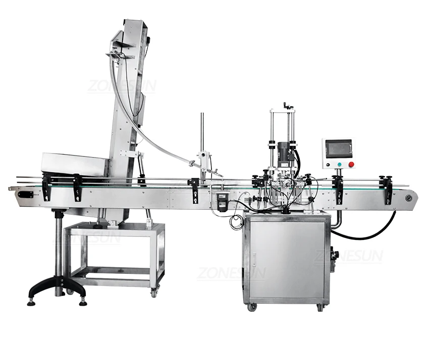 ZONESUN ZS-FAL180X3 Full Automatic Production Line Twist Off Cap Round Bottle Glass Jar Filling Capping And Labeling Machine