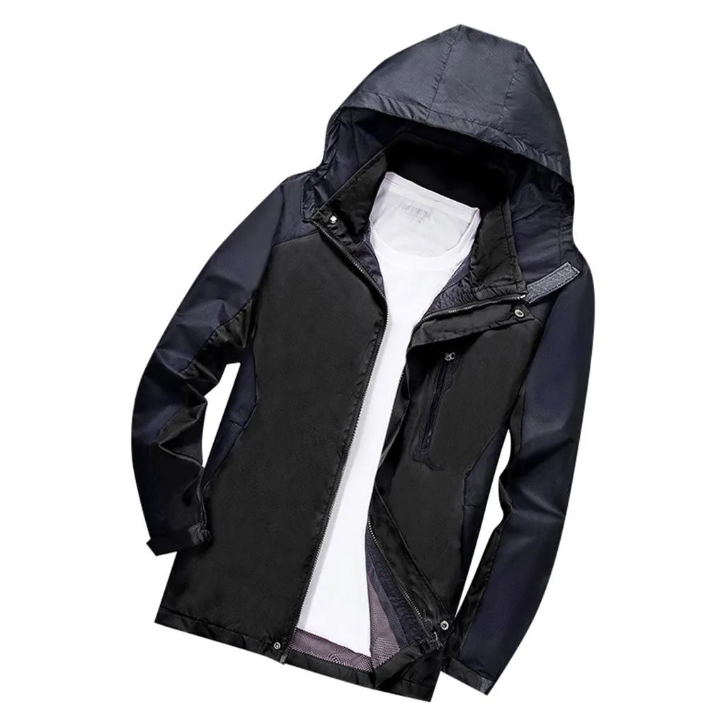 Покупка горячая распродажа мужские куртки уличные водонепроницаемые толстовки с капюшоном на молнии со съемным капюшоном Спортивные куртки модные