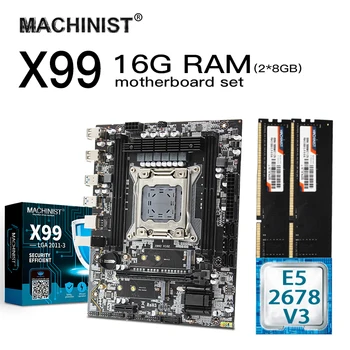

X99 motherboard set kit with Intel Xeon E5 2678 V3 LGA 2011-3 CPU 2*8GB（16GB） 2400MHz DDR4 ECC REG memory RAM MATX NVME M.2 SSD