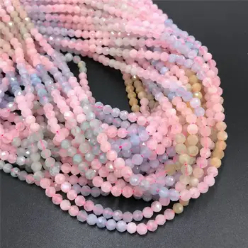 

Grade AA Natural Morganite Beads 3mm Pink Faceted Round Gem Stone Beads for DIY Jewelry Making Necklace Bracelet Accessries Bead