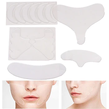 

6/11Pcs/lot Reusable Transparent Silicone Anti Wrinkle Forehead Chest Sticker Face Neck Neck Pad Patch Tool Sets Wholesale
