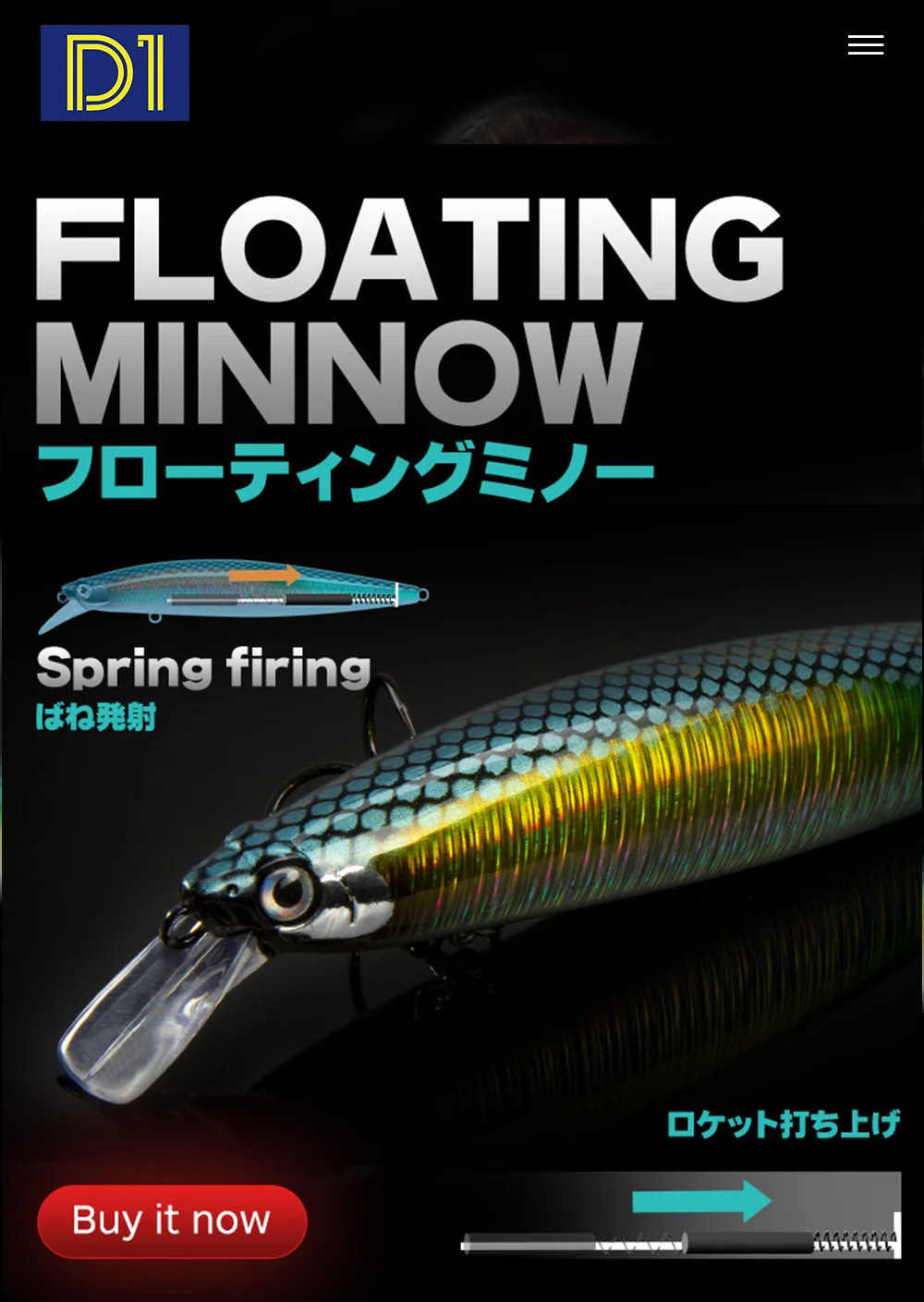 D1 Minnow Angelköder Silent Assassin 120F 19,5G Künstlicher schwimmender Schaukelschlag Spezielles Schwerkraftsystem Pesca Tackle DT5022 – Detail 1