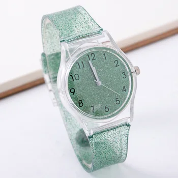 

Women Watches Unisex Simple Transparent Silicone Number Quartz Watches Wrist Watch Ladies Colorful Sequins Sport Wristwatch