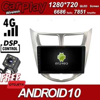 

Zinc Alloy Case Car Android 10 Player for Hyundai Accent VERNA Solaris 2012 Tablets 4G sim card Bluetooth GPS Radio Head Unit