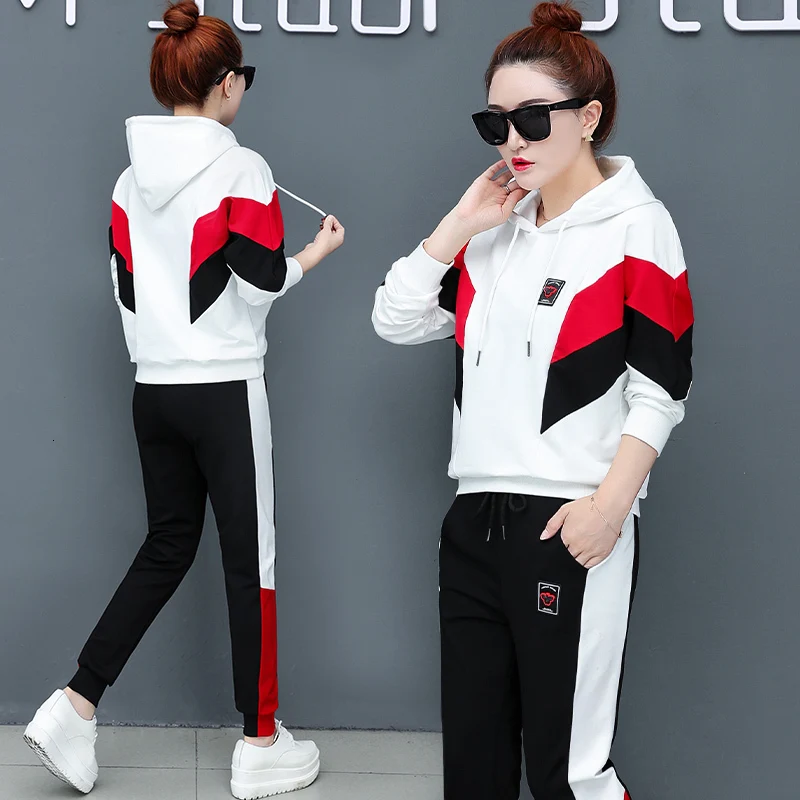 

Winter Long Sleeve 2 Piece Fall Set Women Outfits Tracksuit Hoodies Top And Pant Suits Plus Size Matching Co-ord White Clothing