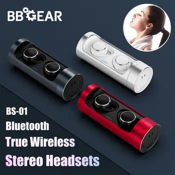 

BBGear BS-01 TWS Wireless Earbuds Waterproof Handsfree 3D Stereo Headset Bluetooth 5.0 with Charging Box Deep Bass Earbuds Hot