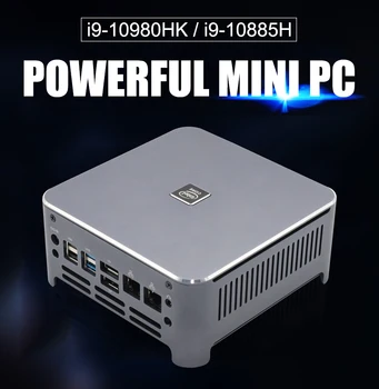 

TOP 10th Gen Core i9 10980HK i7 10750H Intel Mini PC 2 Lans Windows 10 2*DDR4 2*NVMe Gaming Computer DP HDMI Type-C 3x4K Display