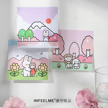 

30 Pcs/set Kawaii Sticky Notes Cute Cartoon Sakura Girl Rabbit Planner Stickers Office School Supplies Kawaii Stationery