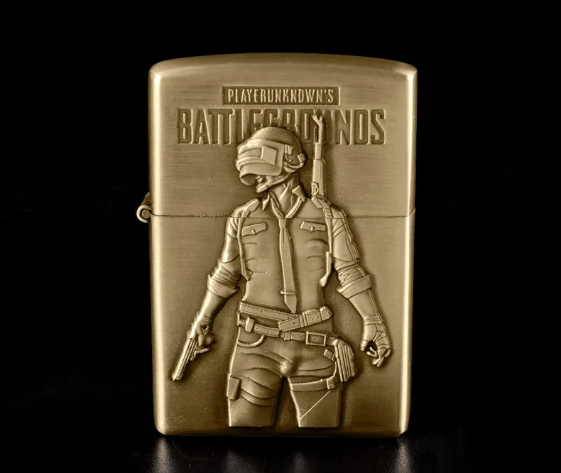 PUBG огненная Зажигалка бронзовая керосиновая лампа Eat Chicken многоразовая игра сигареты металлические ретро мужские гаджеты Battlegrounds