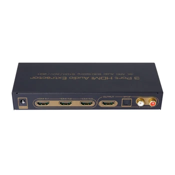 

HDMI Switch 3X1 UHD 4K@30Hz 3 in 1 Out o Extractor HIFI 5.1 SPDIF Toslink Optical 2RCA ARC for TV Stick EU Plug
