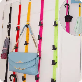

Adjustable Over Door Straps Hanger Hat Bag Coat Clothes Rack Hooks Nice Space Saver Wardrobe Wall Door Organizer 210cm*2.5cm