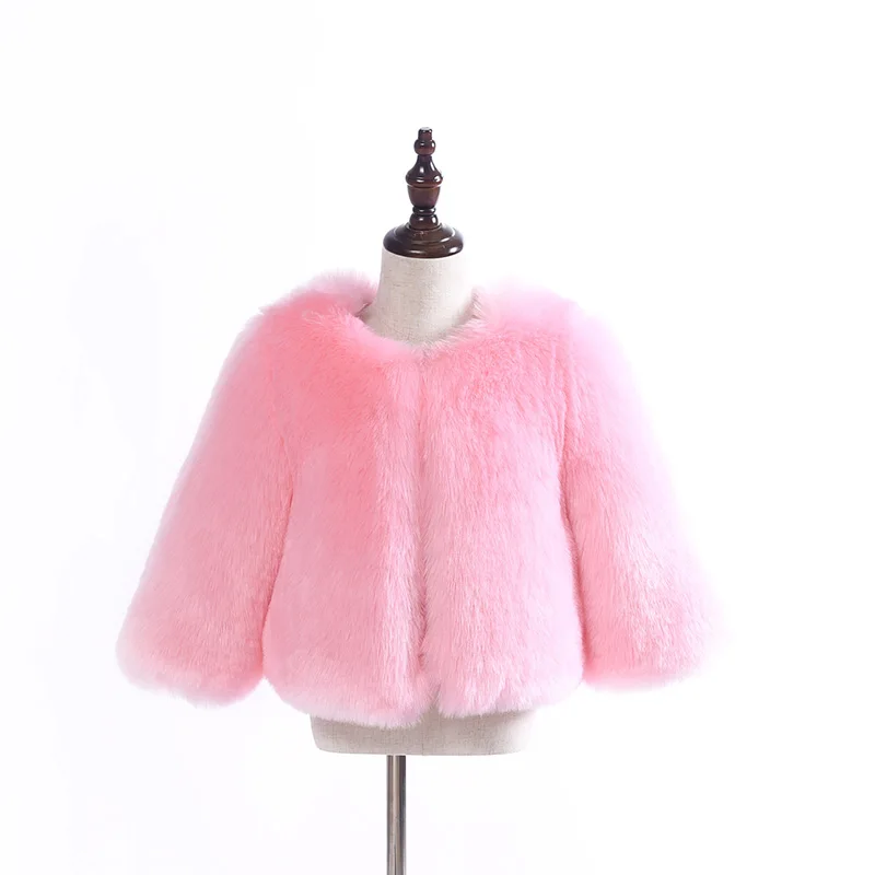 Куртка из искусственного меха для девочек Модное детское теплое пальто с мехом осенне-зимняя куртка для маленьких девочек верхняя одежда с длинными рукавами, куртка из искусственного меха
