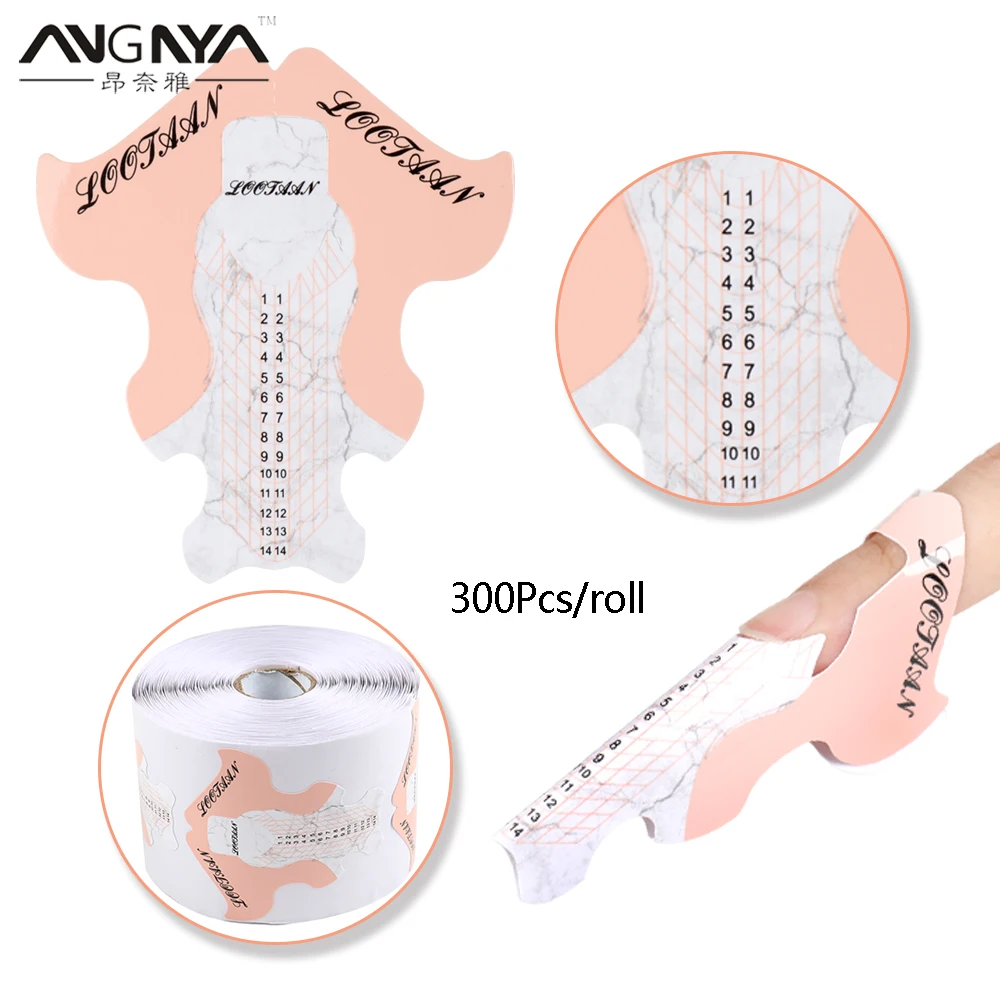ANGNYA French Nail Form Tips Acrylic UV Gel Extension Curl Form Nail Builder Gel Sticker Guide Mold Manicure Salon Accessories