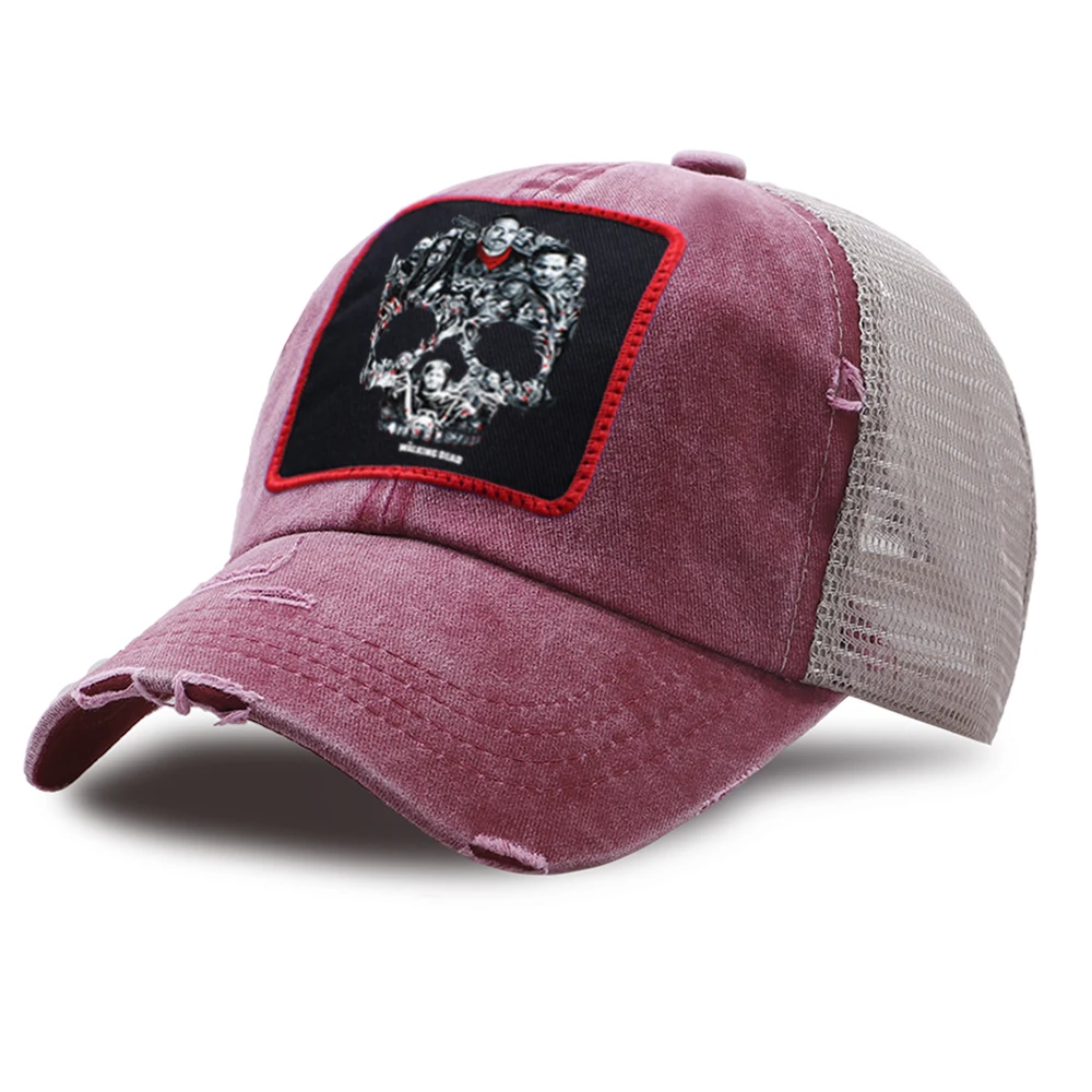 

Skull Printed Mesh Baseball Cap Fashion Trucker Hat Adjustable Summer Baseball Caps Cotton Street Outdoor Casual Snapback Hats