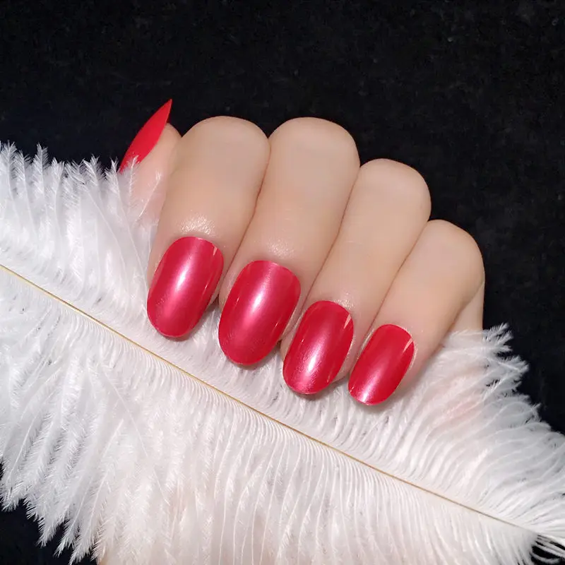 Овальный короткий пресс на Nnails с клеем, стикер искусственный Les Faux Ongles полное покрытие искусственные поддельные ногти фальшивые ногти Pops - Цвет: 26-15227-5