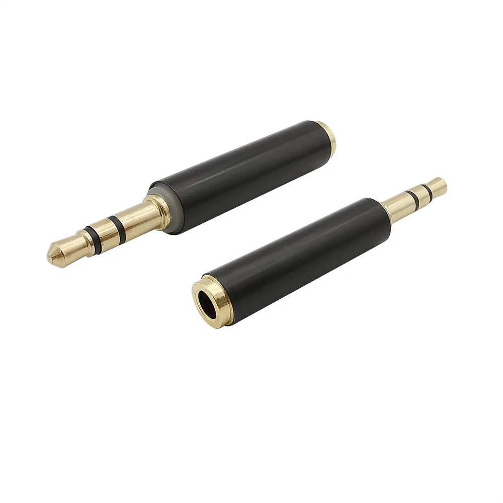 2Pcs 3.5mm 3 Pole Male To 4 Pole Female Stereo Audio Adapter Gold Plated TRS 3.5mm Plug To Jack Audio Mic Converter Connector