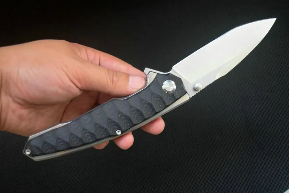 

Trskt Flipper Knife D2 Blade ,G10 Handle ,Folding knife Survival Camping Hunting Tactical Knives Outdoor EDC Tool Dropshipping