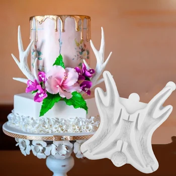 

Small Antlers Mould Silicone Mold Fondant Cake Decorating Tool DIY Chocolate Candy Forms Bakeware Gorgeous Kitchen Accessories