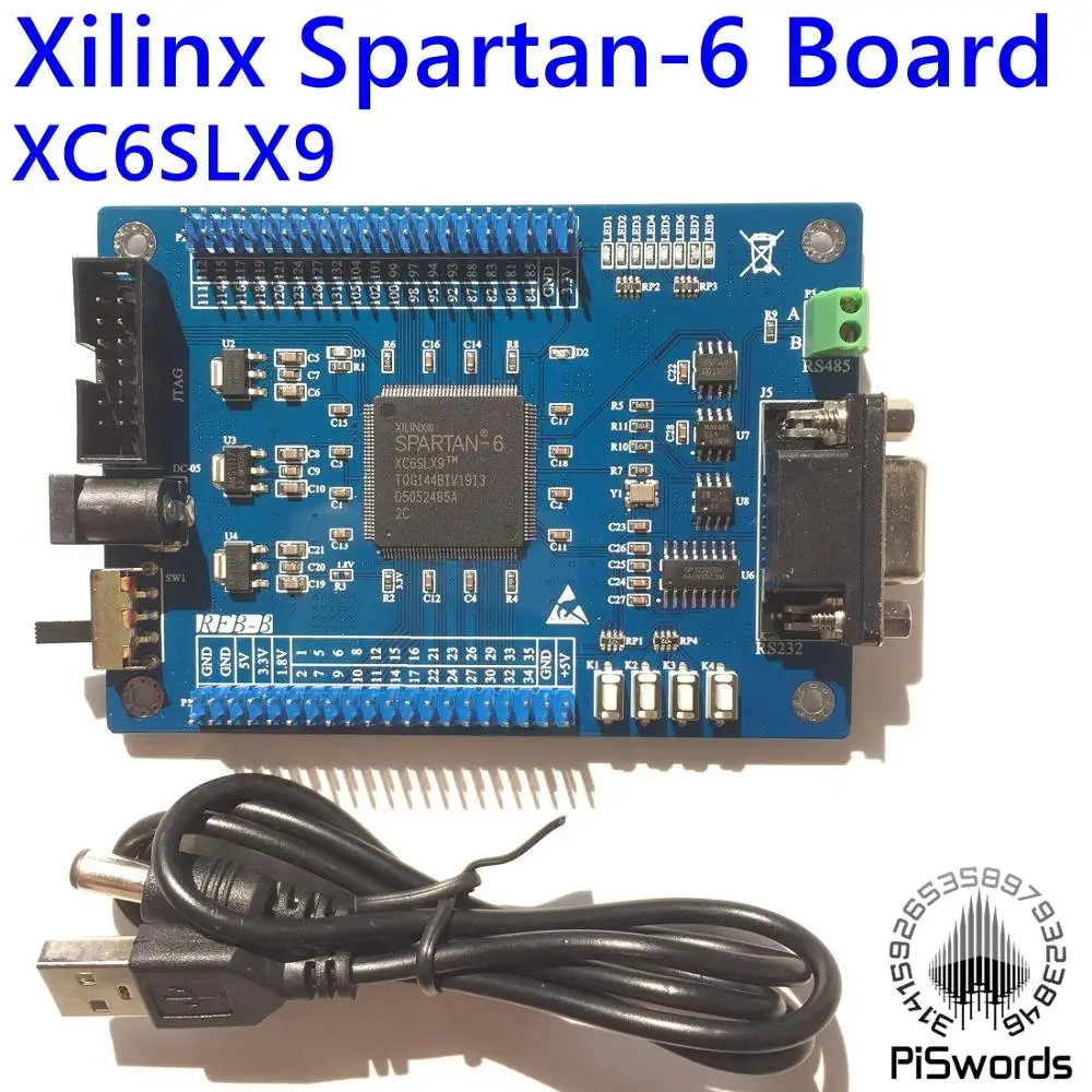 Pisowrds Xilinx Spartan6 FPGA Development Board kits Module Spartan 6  XC6SLX9 With UART RS485