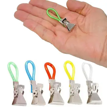 

5PCS Tea Towel Hanging Pliers Metal Clip on Hooks Loop Hand Hanging Towel Pliers for Kitchen Bathroom Beach